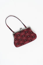 Load image into Gallery viewer, Vintage x Burgundy Beaded Clutch
