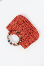 Load image into Gallery viewer, Vintage x Orange Straw Beaded Purse