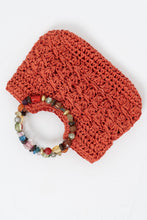Load image into Gallery viewer, Vintage x Orange Straw Beaded Purse