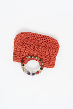 Load image into Gallery viewer, Vintage x Orange Straw Beaded Purse