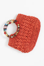 Load image into Gallery viewer, Vintage x Orange Straw Beaded Purse