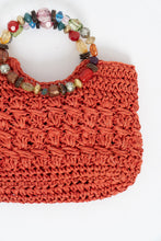 Load image into Gallery viewer, Vintage x Orange Straw Beaded Purse
