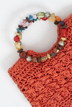 Load image into Gallery viewer, Vintage x Orange Straw Beaded Purse