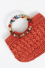Load image into Gallery viewer, Vintage x Orange Straw Beaded Purse