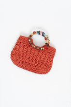 Load image into Gallery viewer, Vintage x Orange Straw Beaded Purse