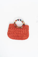 Load image into Gallery viewer, Vintage x Orange Straw Beaded Purse