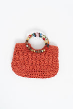 Load image into Gallery viewer, Vintage x Orange Straw Beaded Purse