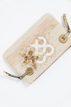 Load image into Gallery viewer, Vintage x COACH Beige, Gold Fabric Clutch