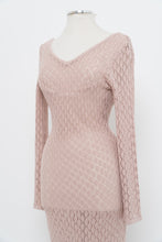 Load image into Gallery viewer, Moden x Blush Mesh Knit Low-Back Maxi Dress (S, M)