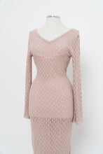 Load image into Gallery viewer, Moden x Blush Mesh Knit Low-Back Maxi Dress (S, M)