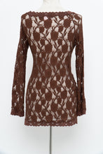 Load image into Gallery viewer, Vintage x LA VIE EN ROSE Brown Lace Long Leeve Dress (S-L)