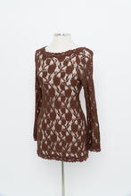 Load image into Gallery viewer, Vintage x LA VIE EN ROSE Brown Lace Long Leeve Dress (S-L)