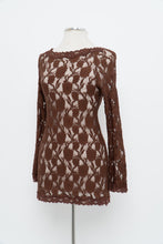 Load image into Gallery viewer, Vintage x LA VIE EN ROSE Brown Lace Long Leeve Dress (S-L)