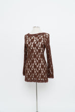 Load image into Gallery viewer, Vintage x LA VIE EN ROSE Brown Lace Long Leeve Dress (S-L)