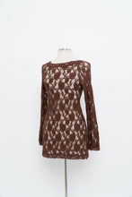 Load image into Gallery viewer, Vintage x LA VIE EN ROSE Brown Lace Long Leeve Dress (S-L)