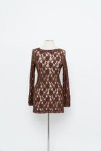 Load image into Gallery viewer, Vintage x LA VIE EN ROSE Brown Lace Long Leeve Dress (S-L)