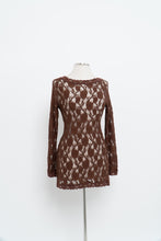 Load image into Gallery viewer, Vintage x LA VIE EN ROSE Brown Lace Long Leeve Dress (S-L)