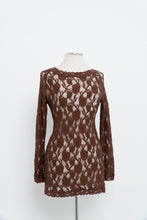 Load image into Gallery viewer, Vintage x LA VIE EN ROSE Brown Lace Long Leeve Dress (S-L)