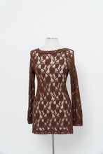 Load image into Gallery viewer, Vintage x LA VIE EN ROSE Brown Lace Long Leeve Dress (S-L)