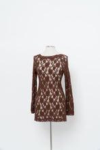 Load image into Gallery viewer, Vintage x LA VIE EN ROSE Brown Lace Long Leeve Dress (S-L)