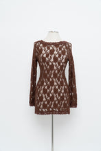 Load image into Gallery viewer, Vintage x LA VIE EN ROSE Brown Lace Long Leeve Dress (S-L)