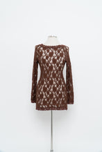 Load image into Gallery viewer, Vintage x LA VIE EN ROSE Brown Lace Long Leeve Dress (S-L)