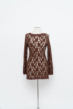 Load image into Gallery viewer, Vintage x LA VIE EN ROSE Brown Lace Long Leeve Dress (S-L)