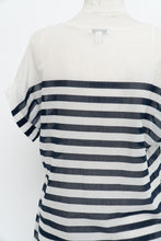 Load image into Gallery viewer, Vintage x J CREW White Navy Striped Light Cotton Coverup (XS-M)