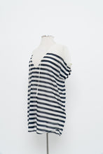 Load image into Gallery viewer, Vintage x J CREW White Navy Striped Light Cotton Coverup (XS-M)