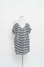 Load image into Gallery viewer, Vintage x J CREW White Navy Striped Light Cotton Coverup (XS-M)