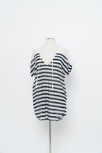 Load image into Gallery viewer, Vintage x J CREW White Navy Striped Light Cotton Coverup (XS-M)