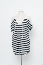 Load image into Gallery viewer, Vintage x J CREW White Navy Striped Light Cotton Coverup (XS-M)