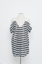 Load image into Gallery viewer, Vintage x J CREW White Navy Striped Light Cotton Coverup (XS-M)