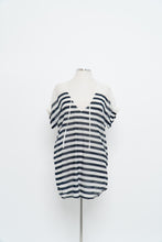 Load image into Gallery viewer, Vintage x J CREW White Navy Striped Light Cotton Coverup (XS-M)