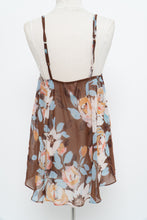 Load image into Gallery viewer, Vintage x LA VIE EN ROSE Brown Sheer Floral Slip Dress (M)
