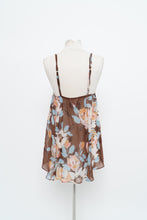 Load image into Gallery viewer, Vintage x LA VIE EN ROSE Brown Sheer Floral Slip Dress (M)