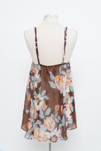 Load image into Gallery viewer, Vintage x LA VIE EN ROSE Brown Sheer Floral Slip Dress (M)