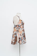 Load image into Gallery viewer, Vintage x LA VIE EN ROSE Brown Sheer Floral Slip Dress (M)