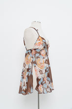 Load image into Gallery viewer, Vintage x LA VIE EN ROSE Brown Sheer Floral Slip Dress (M)