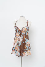 Load image into Gallery viewer, Vintage x LA VIE EN ROSE Brown Sheer Floral Slip Dress (M)