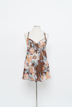 Load image into Gallery viewer, Vintage x LA VIE EN ROSE Brown Sheer Floral Slip Dress (M)