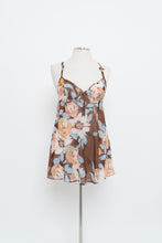 Load image into Gallery viewer, Vintage x LA VIE EN ROSE Brown Sheer Floral Slip Dress (M)