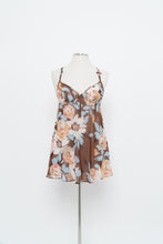 Load image into Gallery viewer, Vintage x LA VIE EN ROSE Brown Sheer Floral Slip Dress (M)
