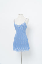 Load image into Gallery viewer, Vintage x Perwinkle Lace Mini Slip Dress (M)