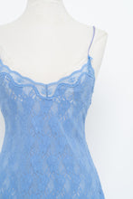Load image into Gallery viewer, Vintage x Perwinkle Lace Mini Slip Dress (M)