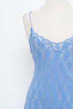 Load image into Gallery viewer, Vintage x Perwinkle Lace Mini Slip Dress (M)