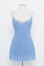 Load image into Gallery viewer, Vintage x Perwinkle Lace Mini Slip Dress (M)
