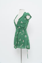 Load image into Gallery viewer, REFORMATION x Green Floral Mini Wrap Dress (XS, S)