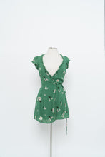 Load image into Gallery viewer, REFORMATION x Green Floral Mini Wrap Dress (XS, S)