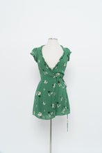 Load image into Gallery viewer, REFORMATION x Green Floral Mini Wrap Dress (XS, S)